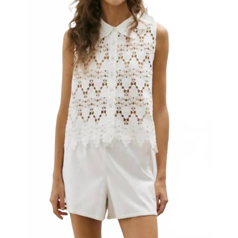 NEW MELISSA NEPTON violette crochet tank in off white